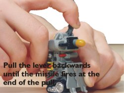 Pull the leaver backwards until the missile fires at the end of the pull.
