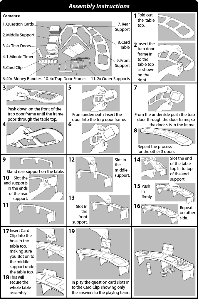 The Million Pound Drop Game Assembly Instructions